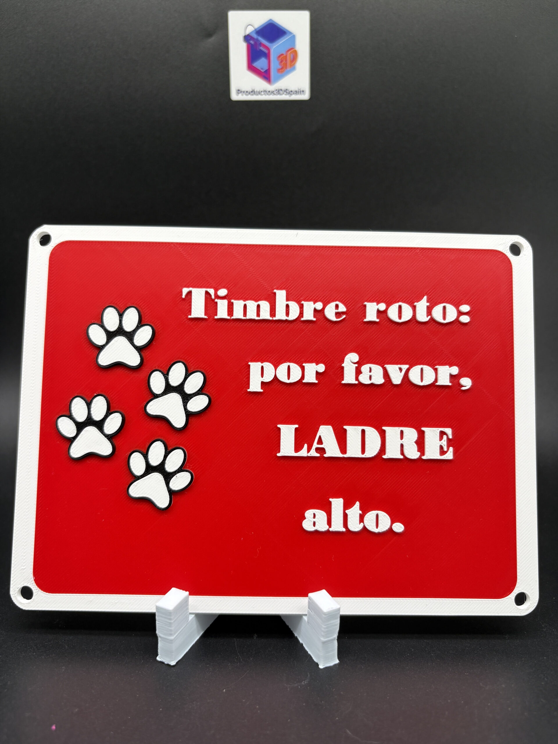 Placa Calle Decorativa de Advertencia para Perros – "Timbre roto por favor ladre alto"