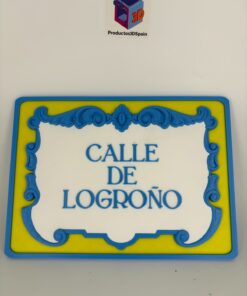 Placa Estilo Calle de Logroño PERSONALIZABLE Modelo Laurel 20cm